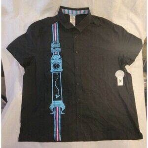 Disney Haunted Mansion Glow In The Dark Camp Button Up Shirt - Size XL (NEW/TAG)